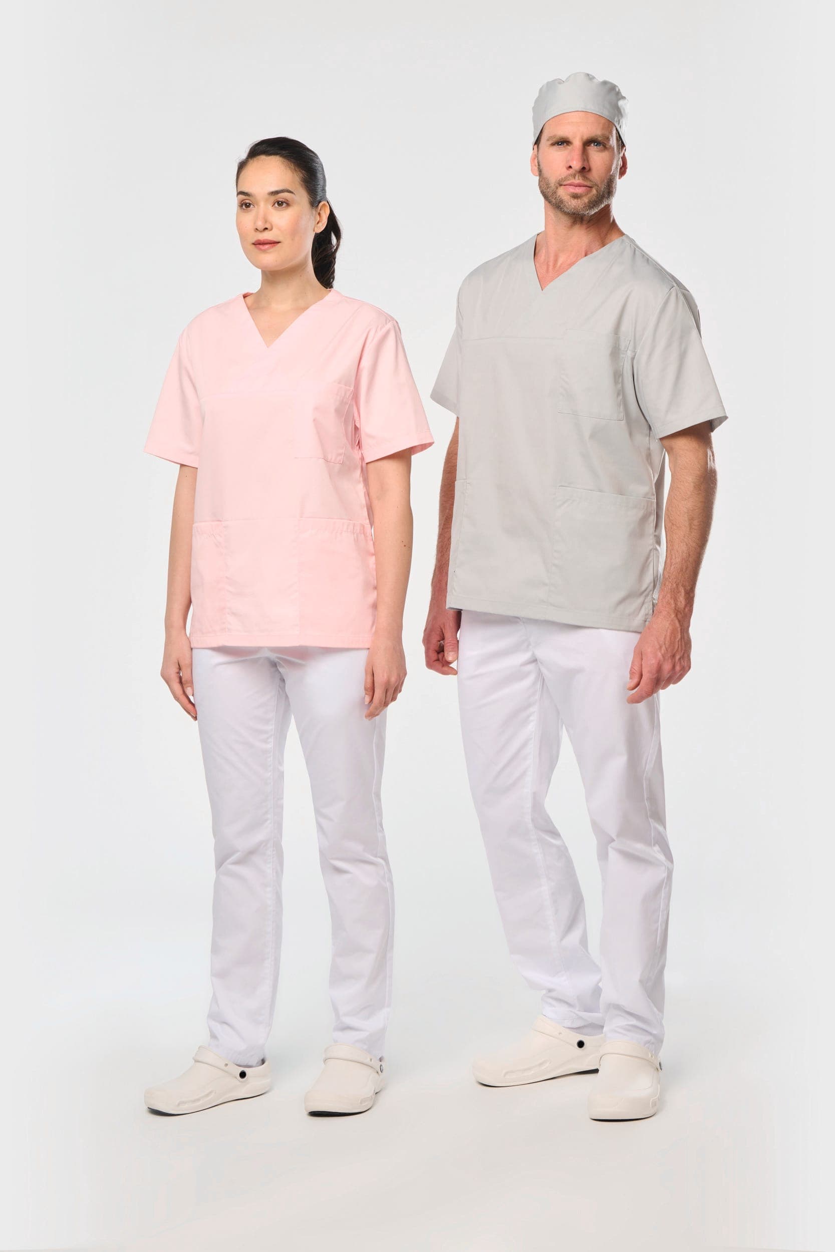 Tunique manches courtes polycoton unisexe