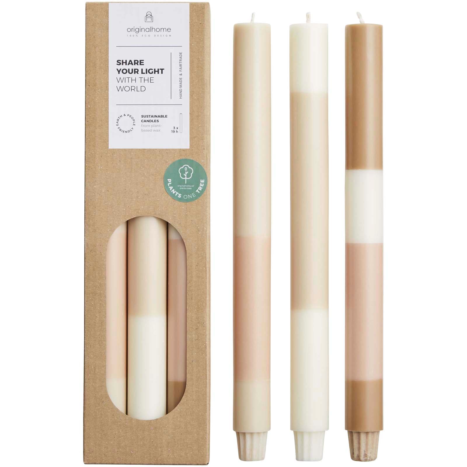 Bougies d’aspect craie Originalhome par lot de 4