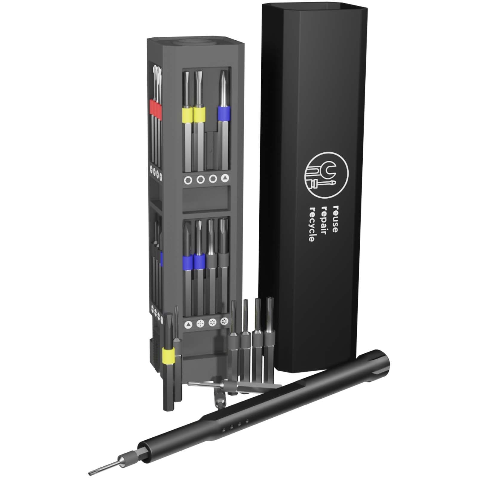 Tournevis 30 pièces SCX.design T20 et kit de réparation dans un boîtier en aluminium