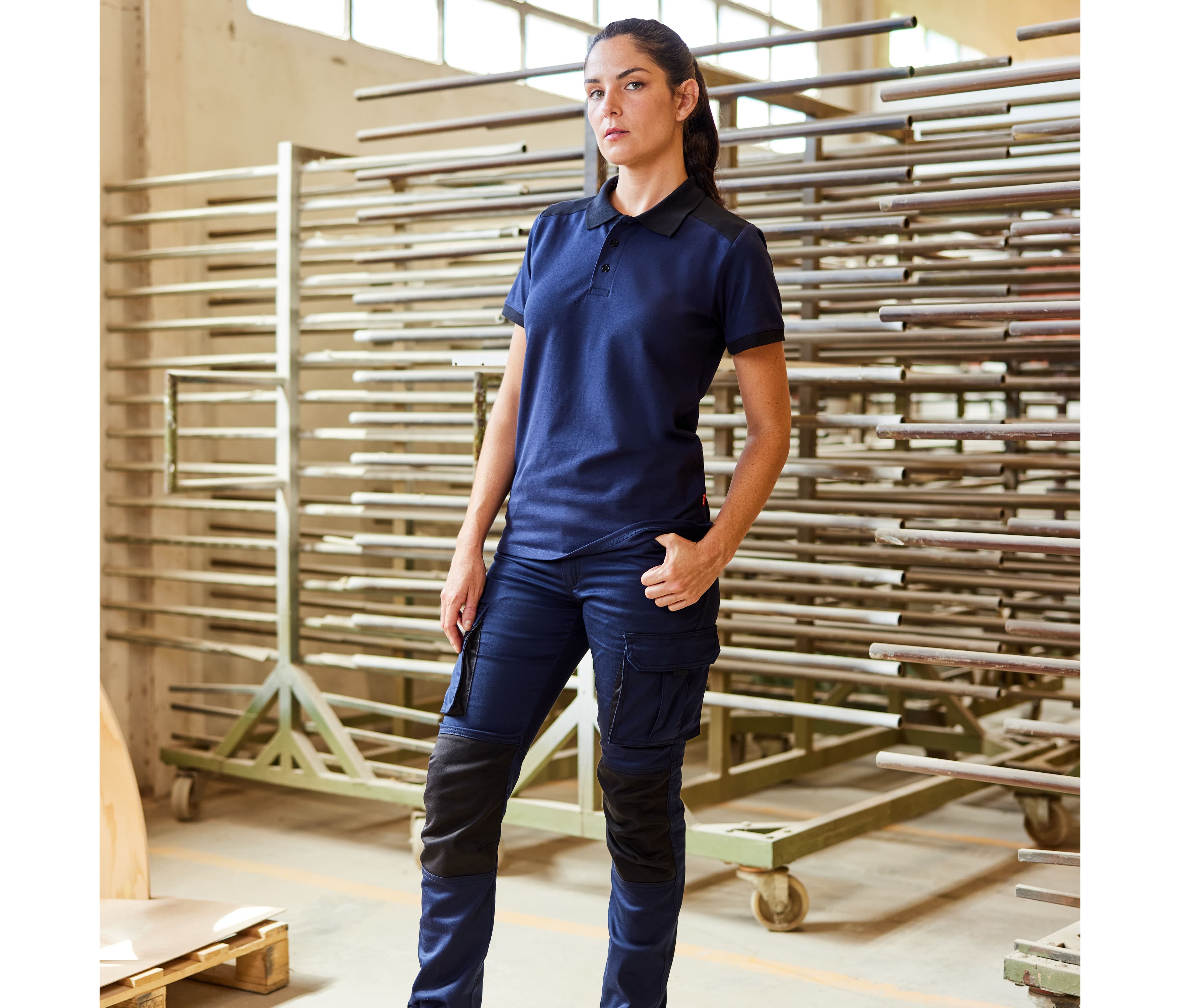 Polo stretch bicolore