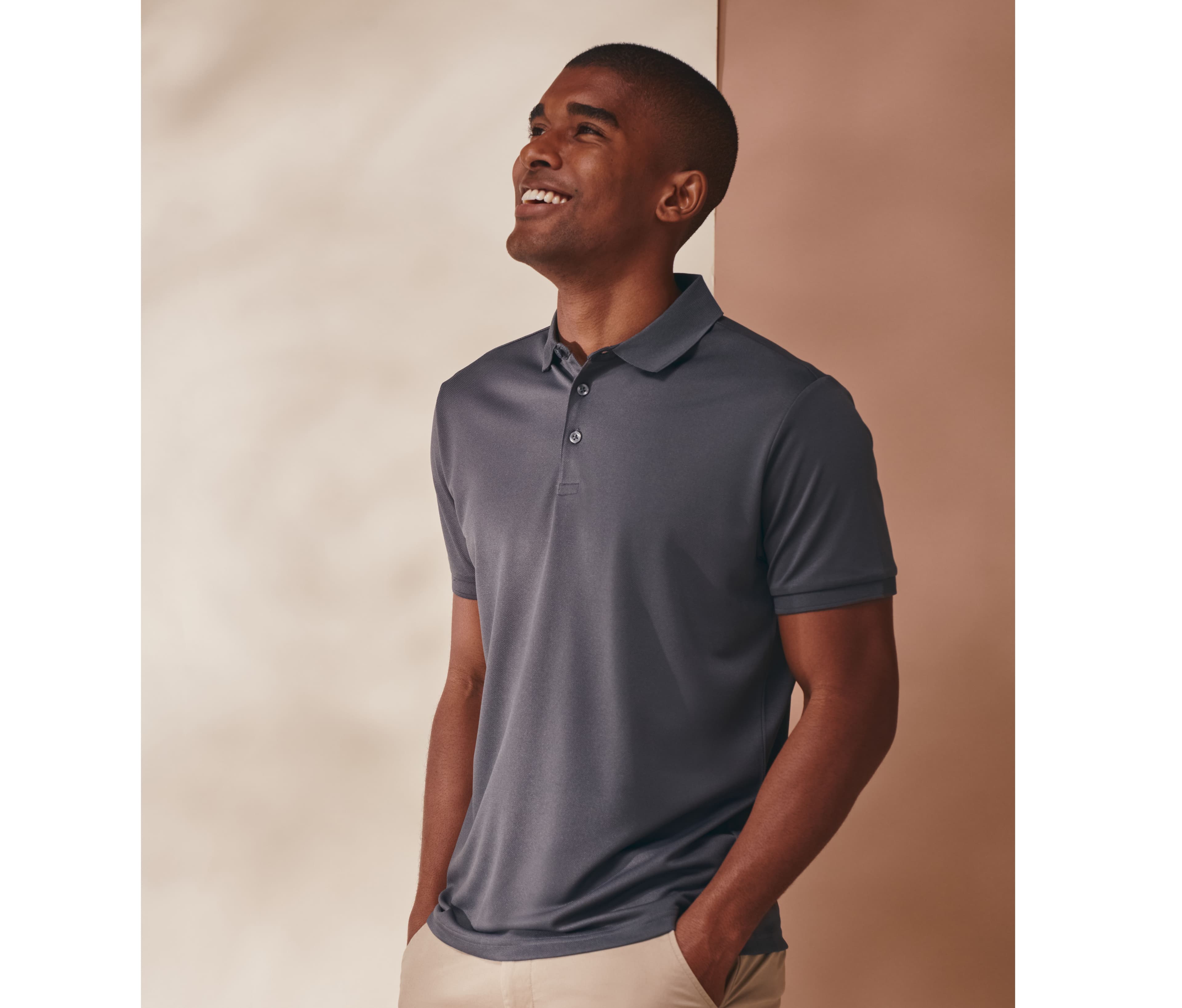 Polo homme en polyester recyclé