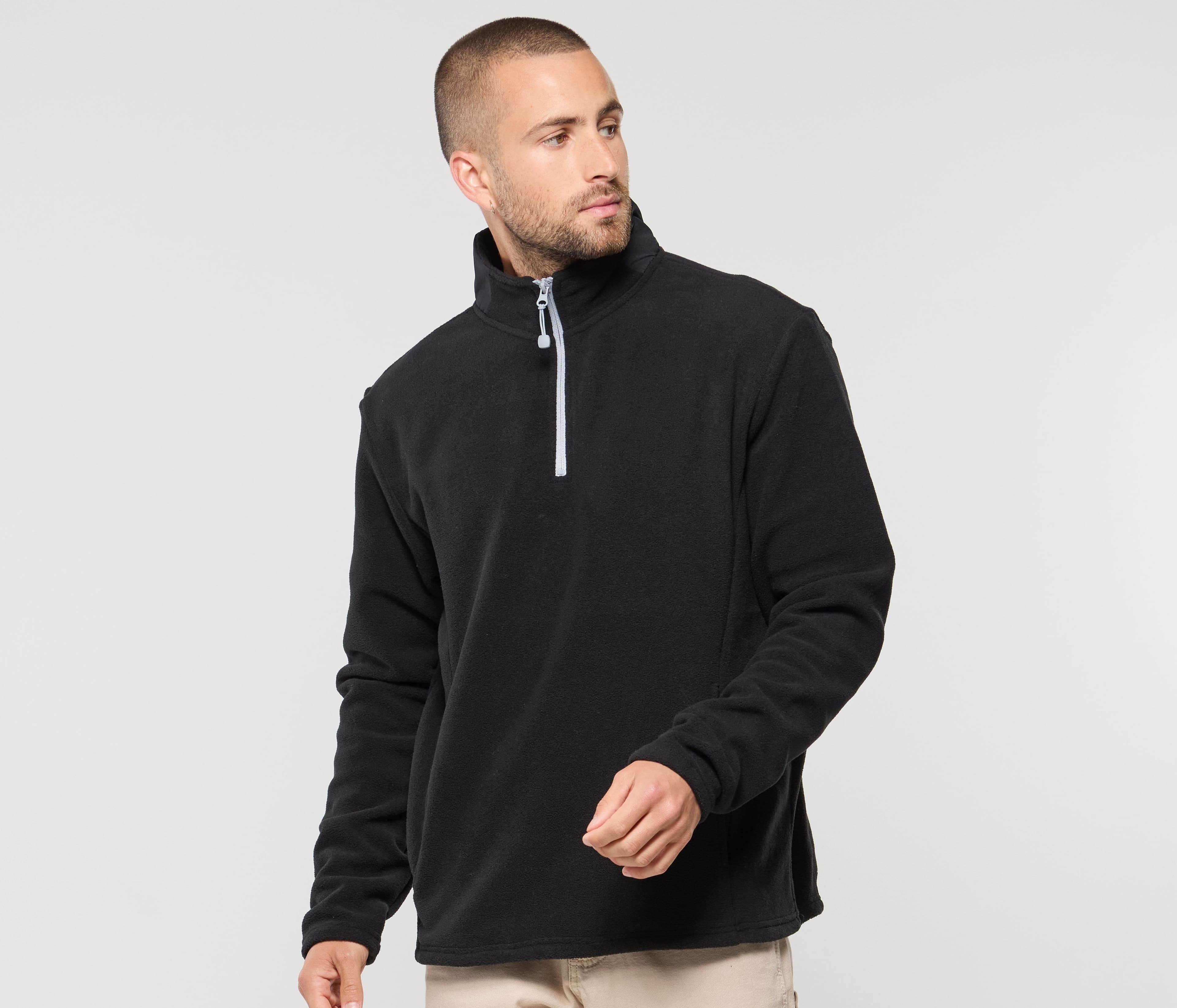 Polaire col zippé contrasté