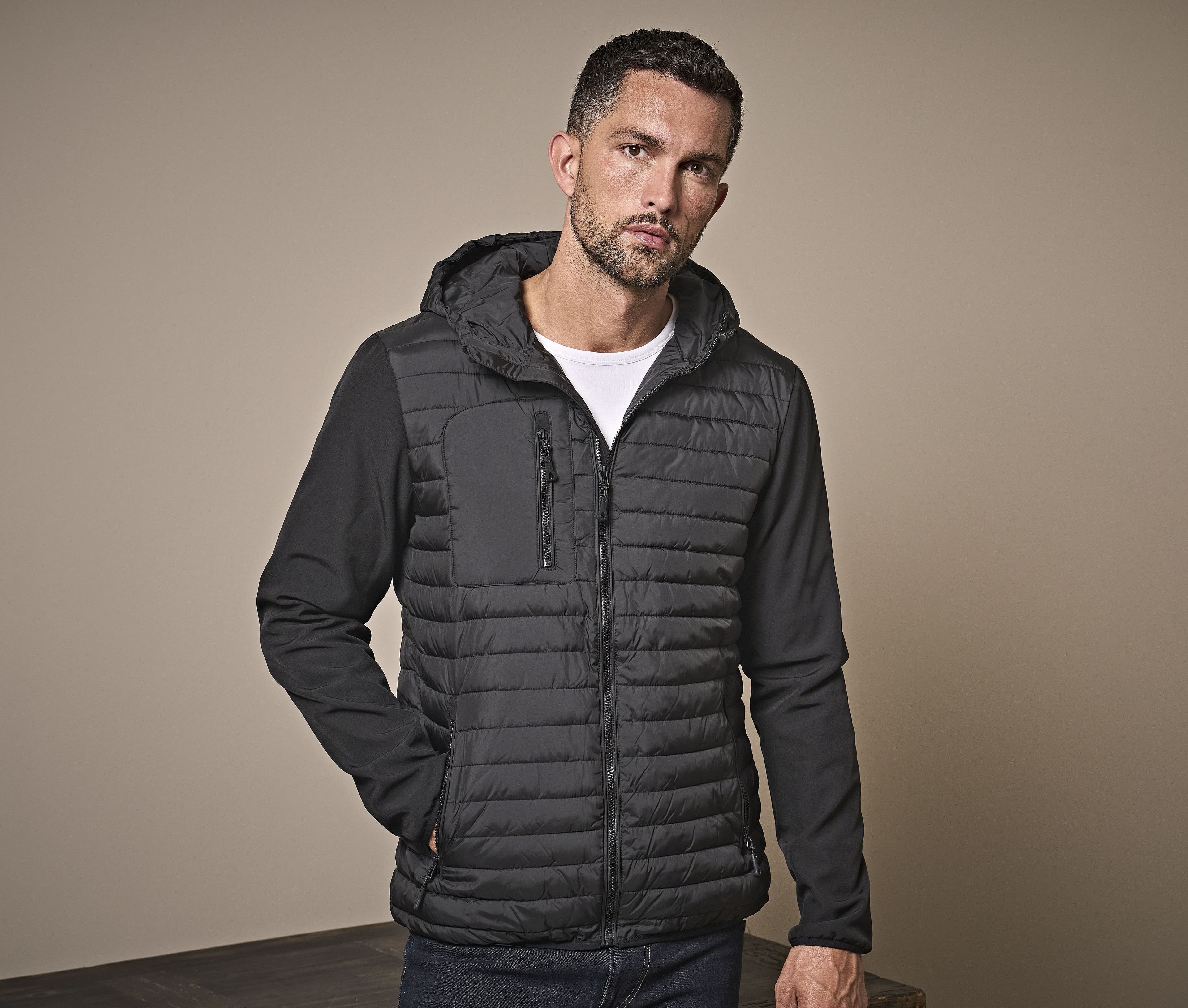 Veste bi-matière homme
