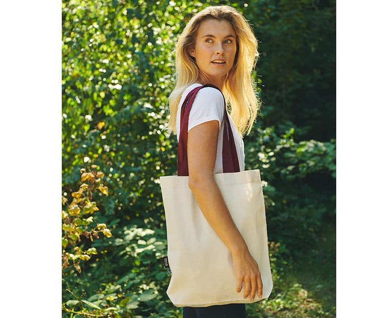 Sac shopping anses contrastées