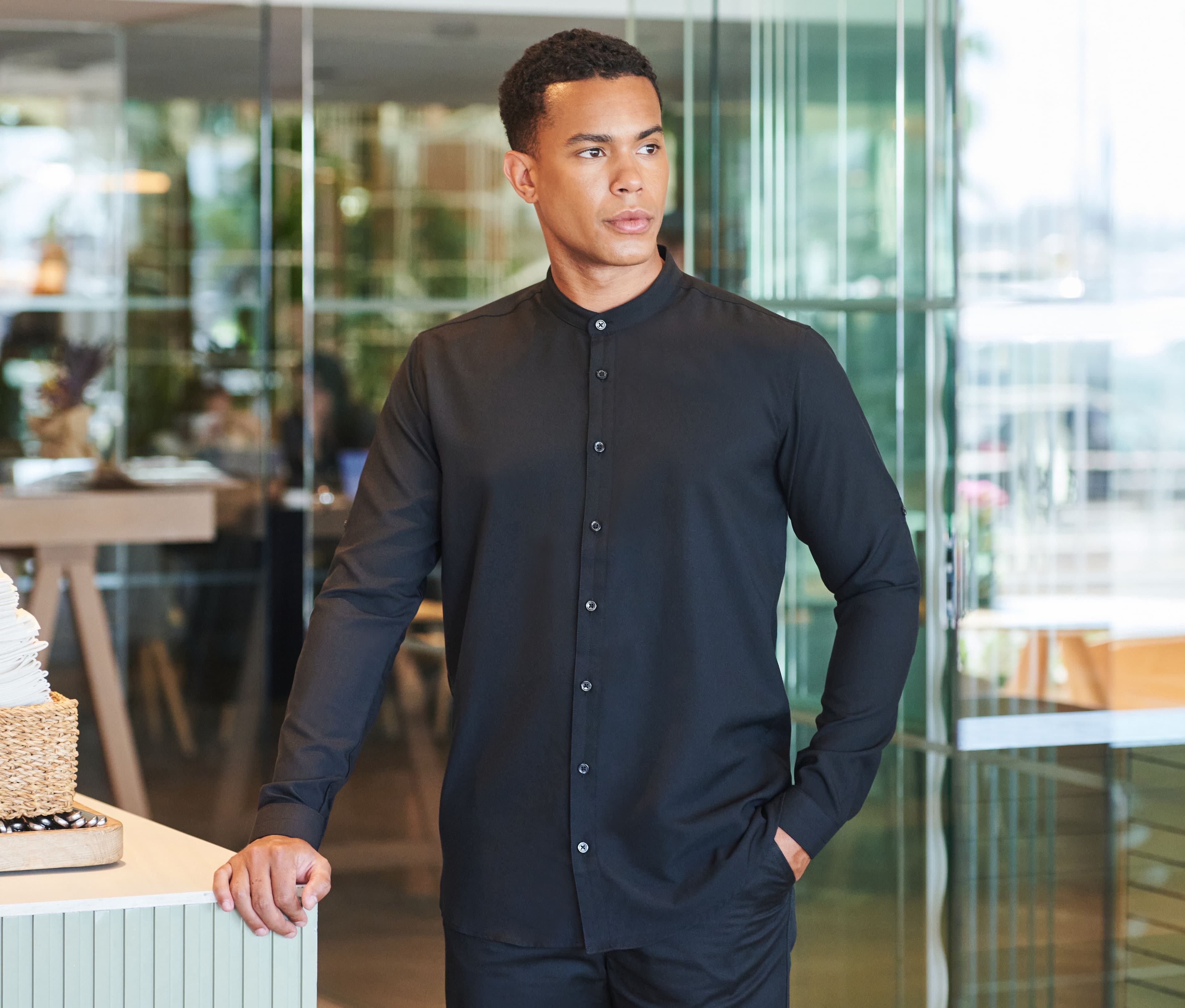 Chemise homme col mao