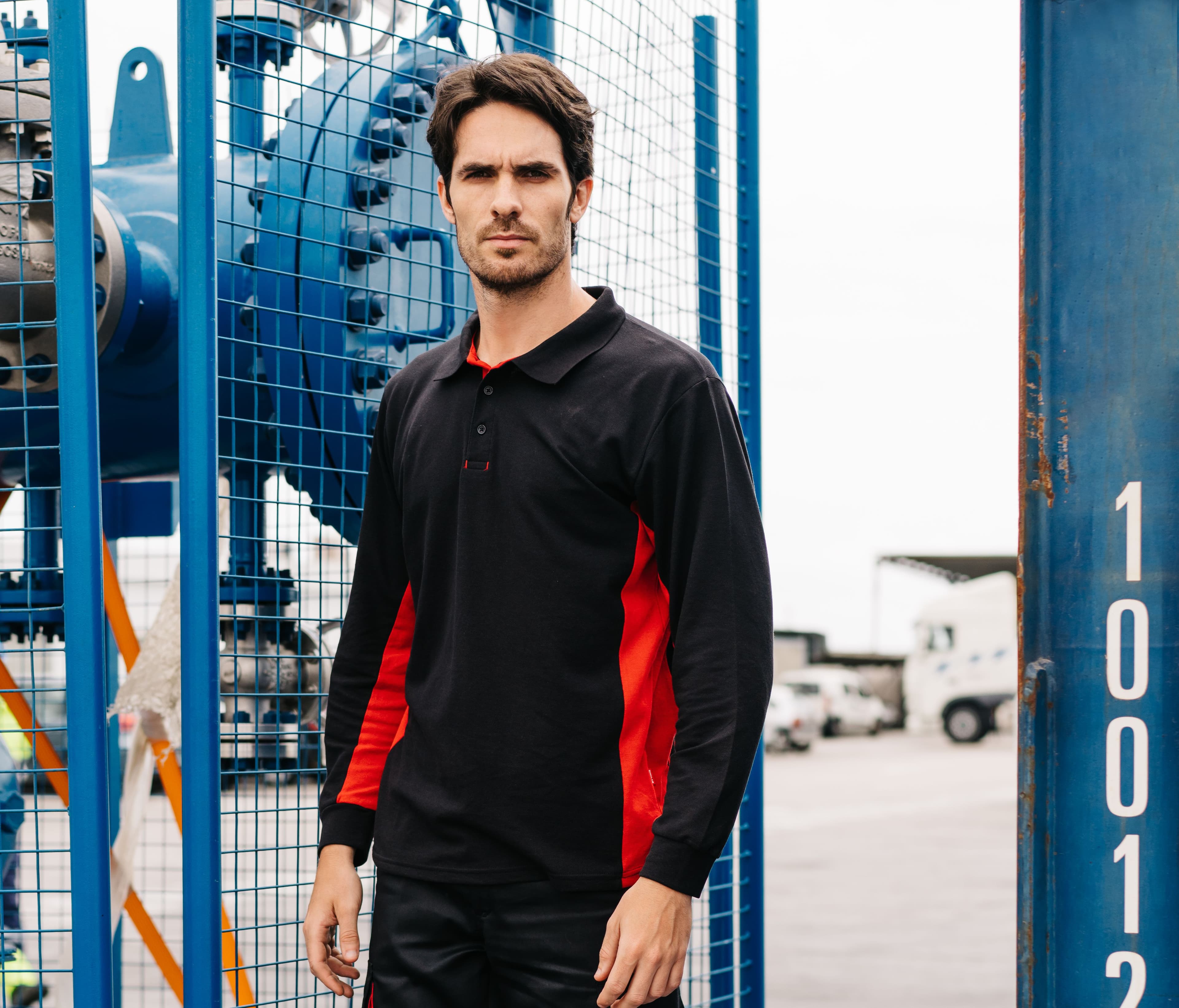 POLO BICOLORE MANCHES LONGUES