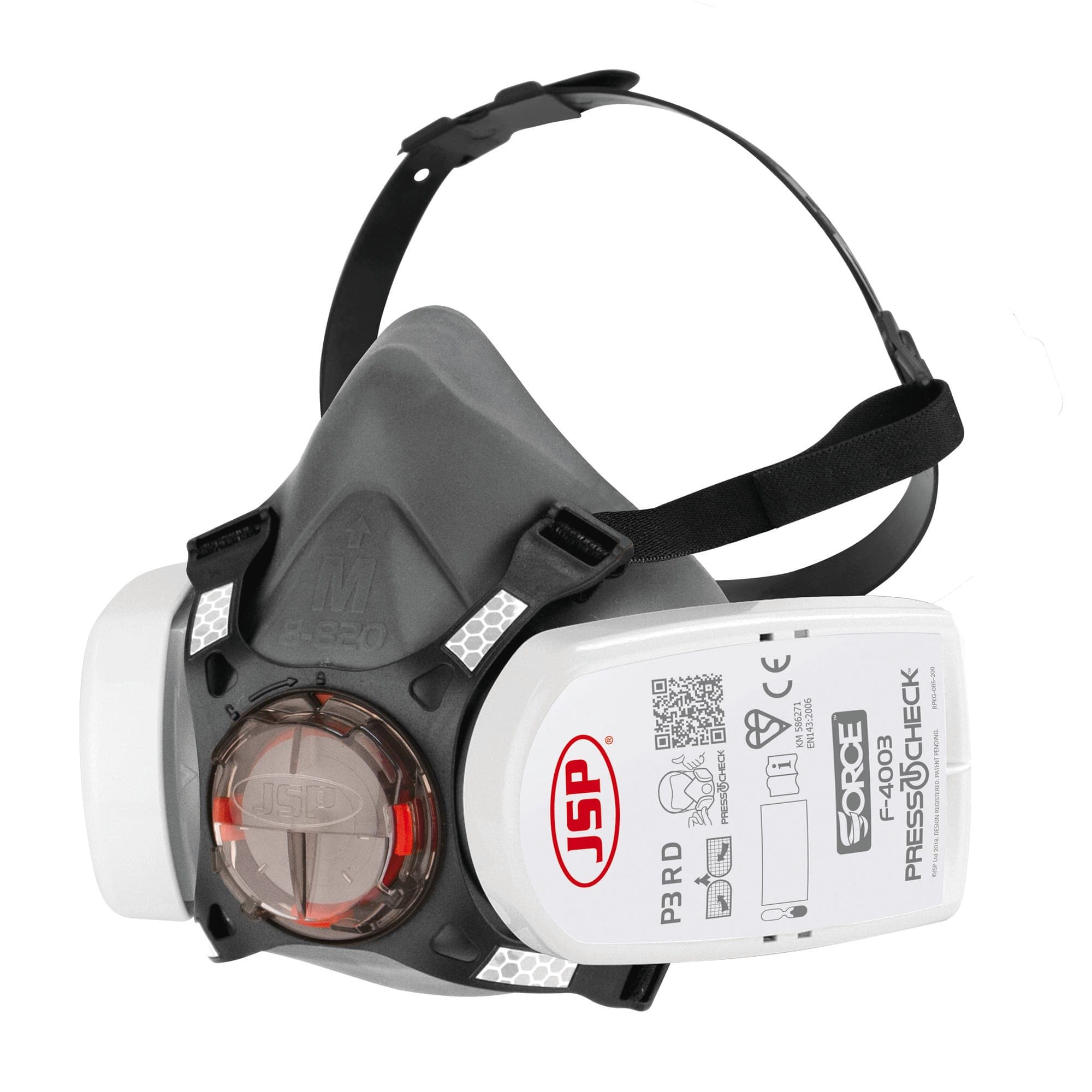 Masque Force™8 avec cartouches Press To Check™ P3