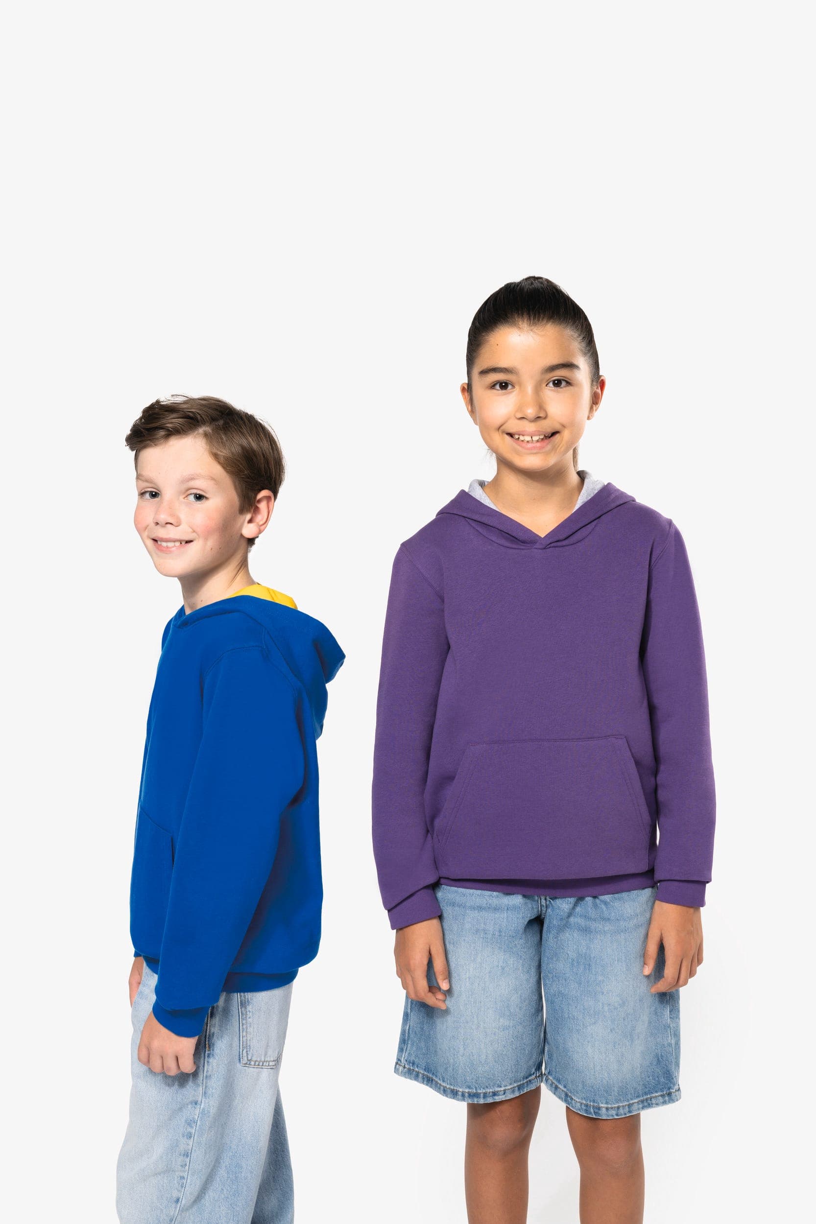 Sweat-shirt capuche contrastée enfant