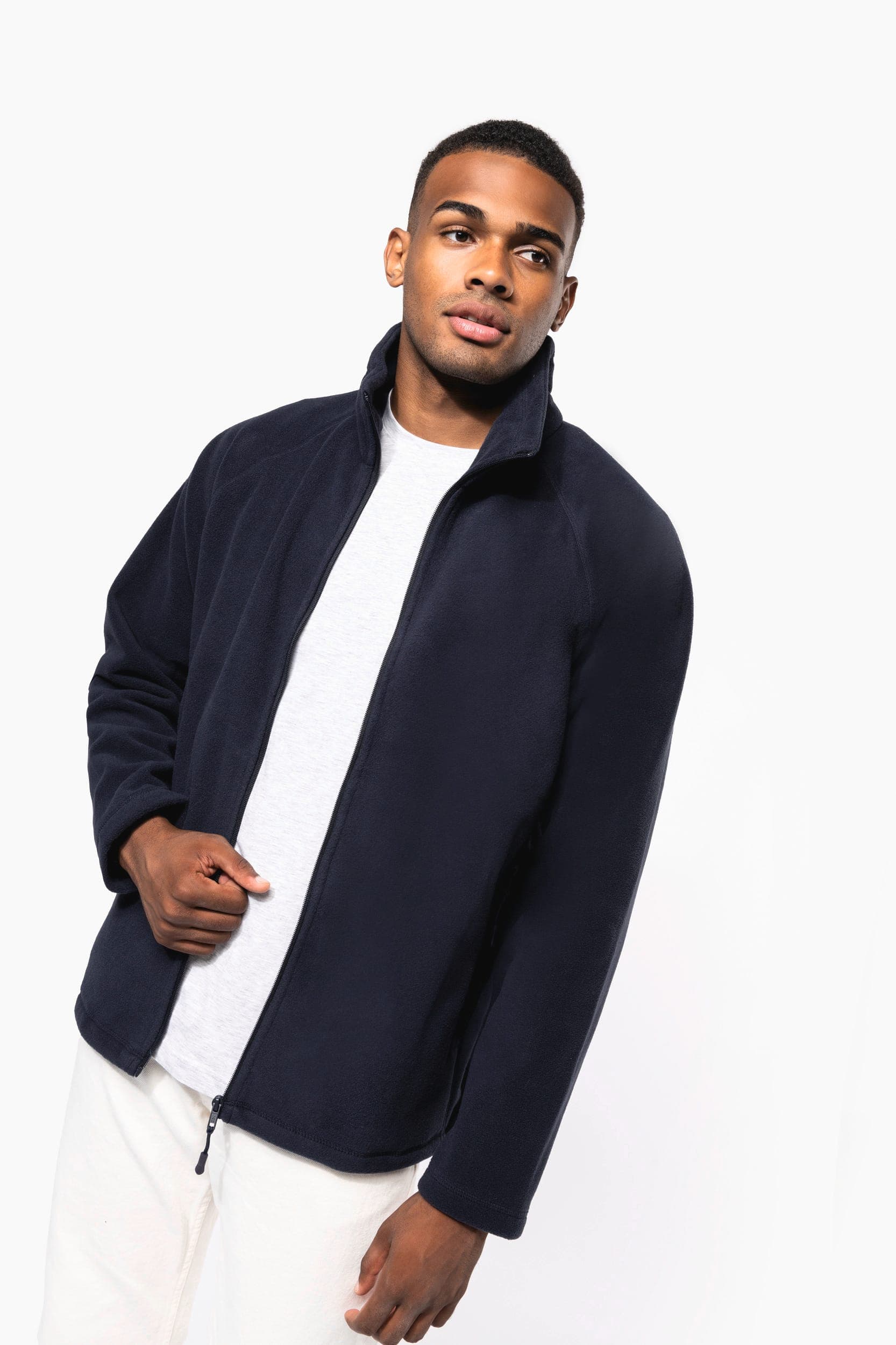 Veste micropolaire zippée manches raglan homme
