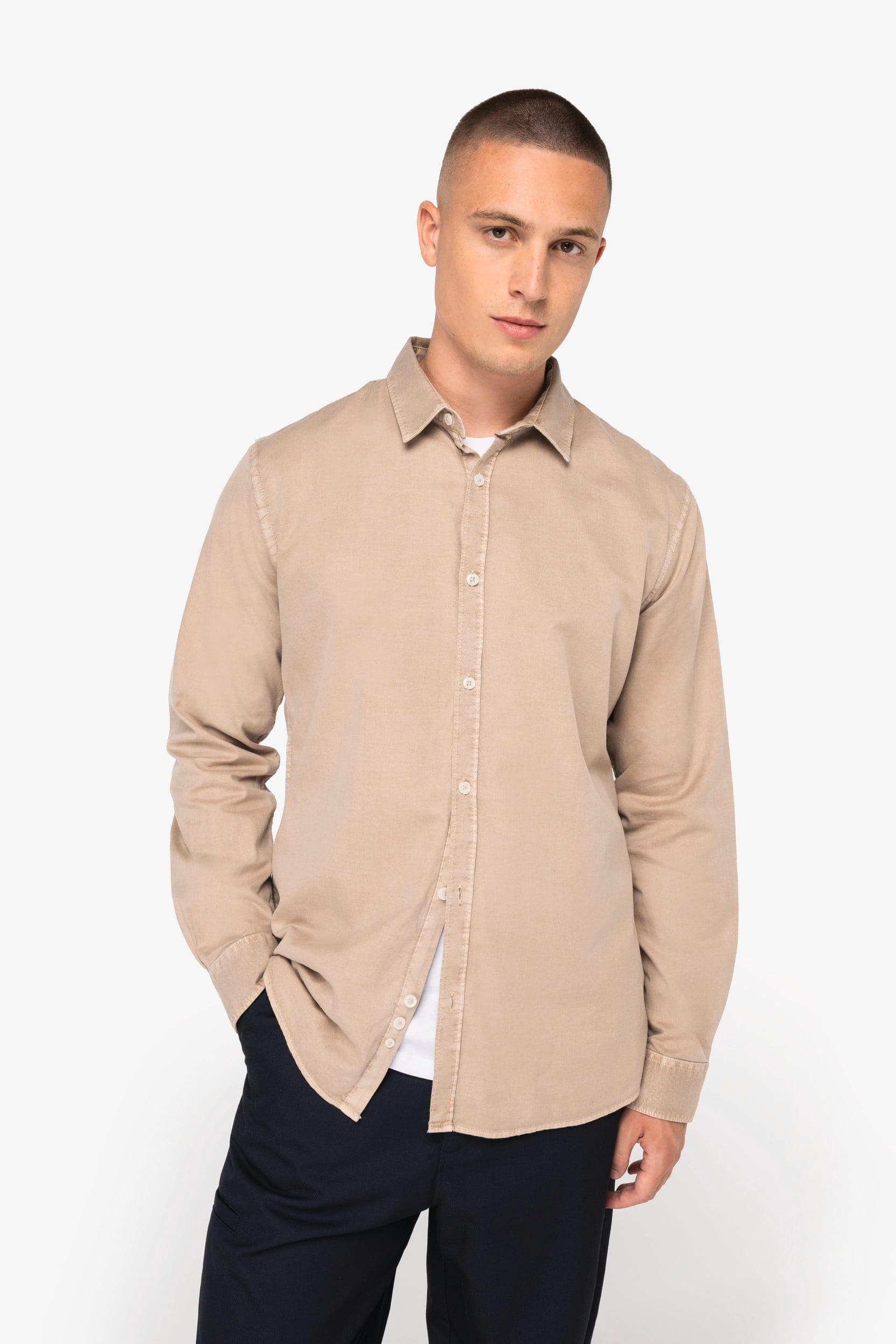 Chemise écoresponsable délavée homme