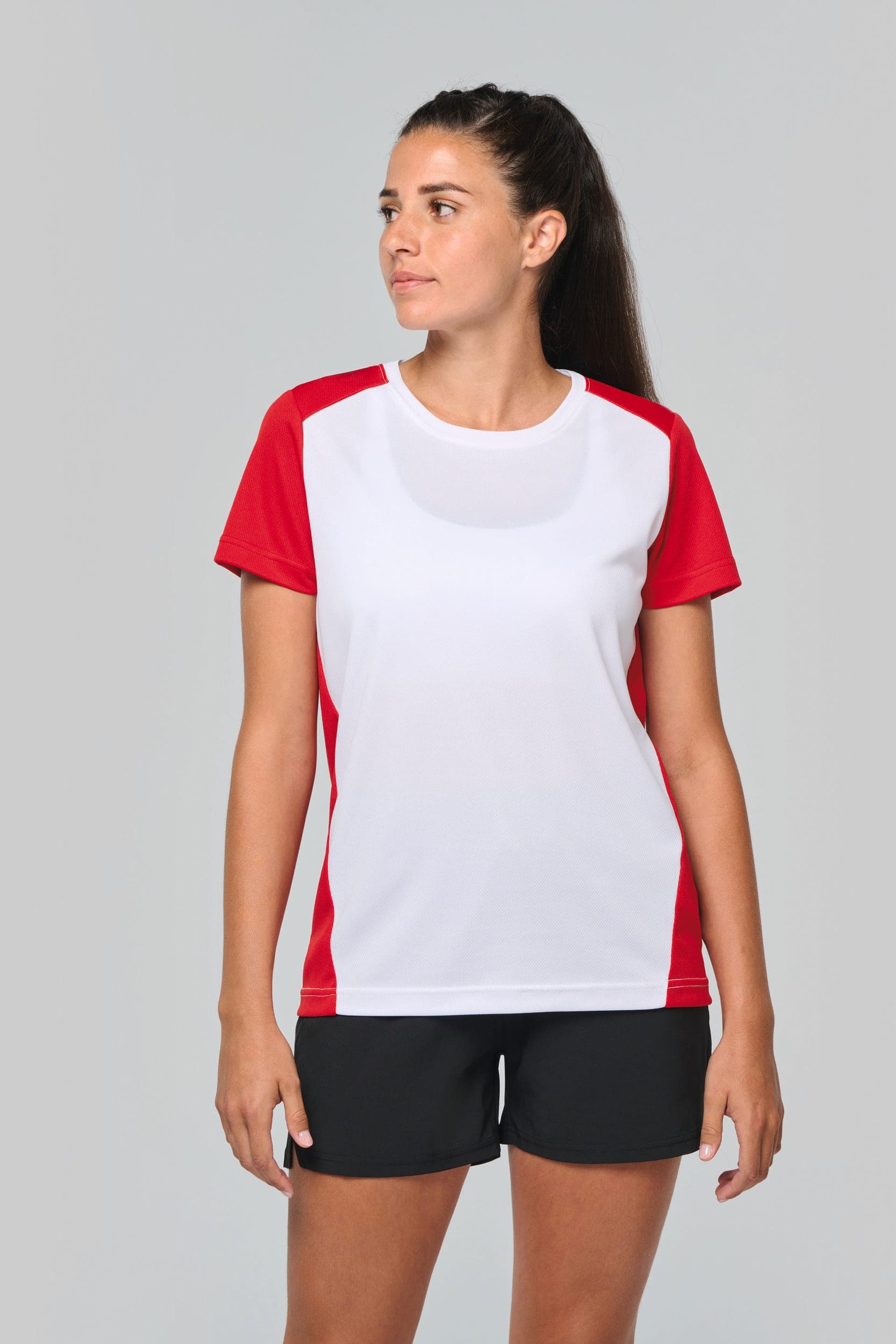 T-shirt de sport écoresponsable bicolore femme