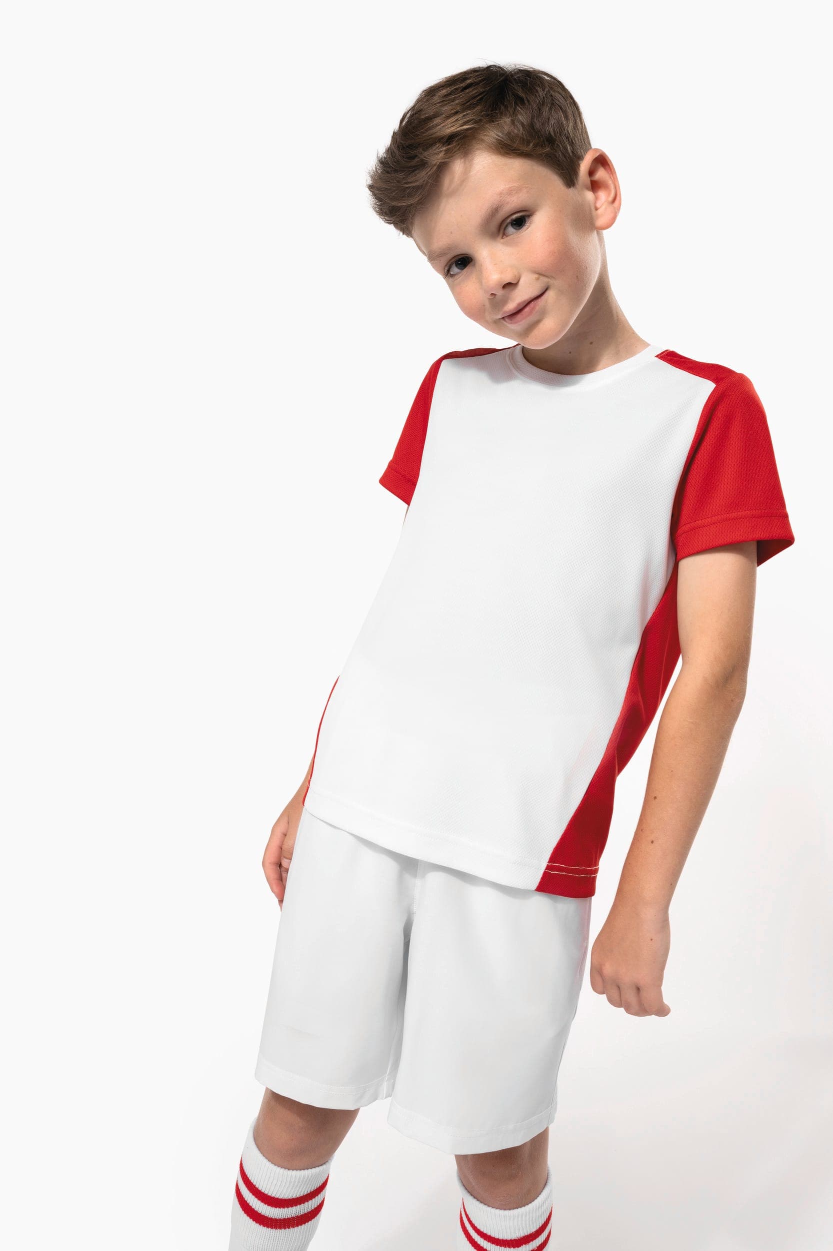 T-shirt de sport écoresponsable bicolore enfant
