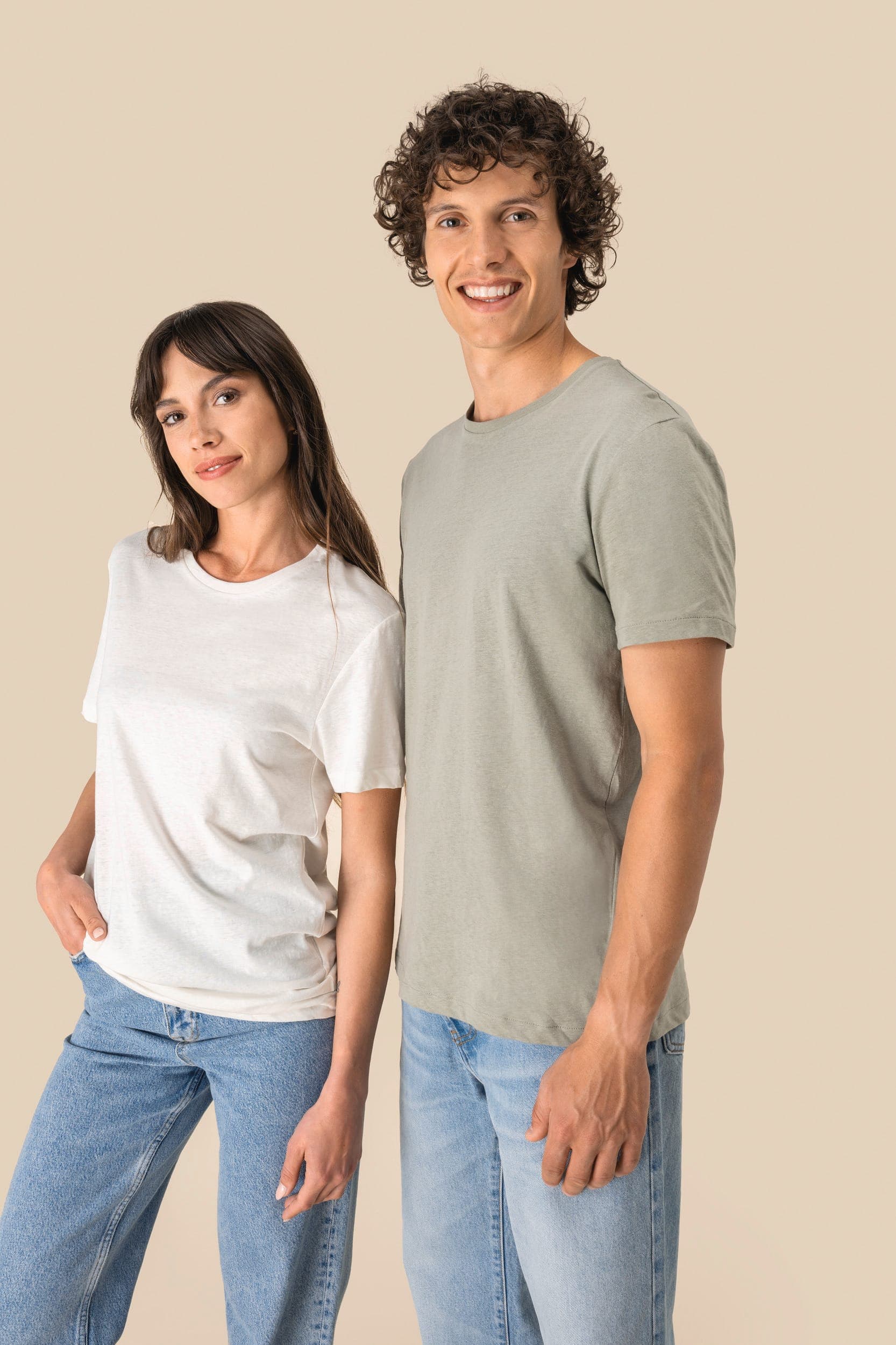 T-shirt écoresponsable en coton bio et lin unisexe
