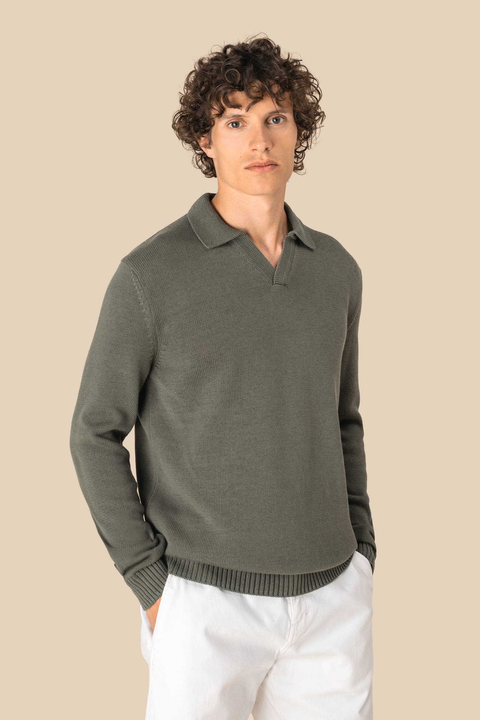 Pull homme à col polo