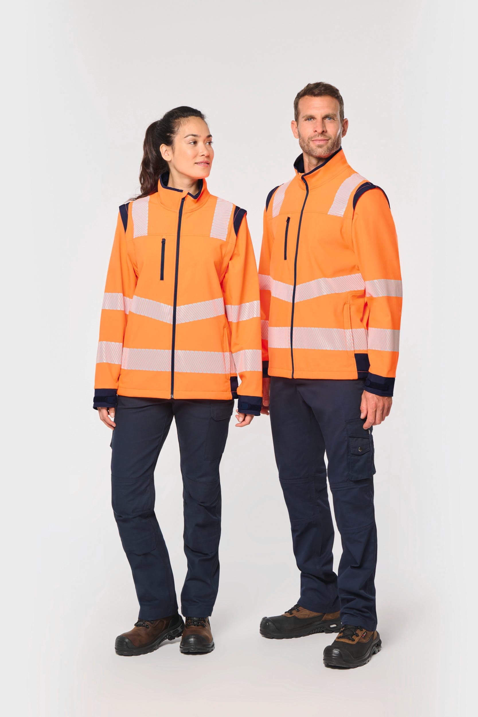 Veste softshell de sécurité recyclée avec manches détachables unisexe