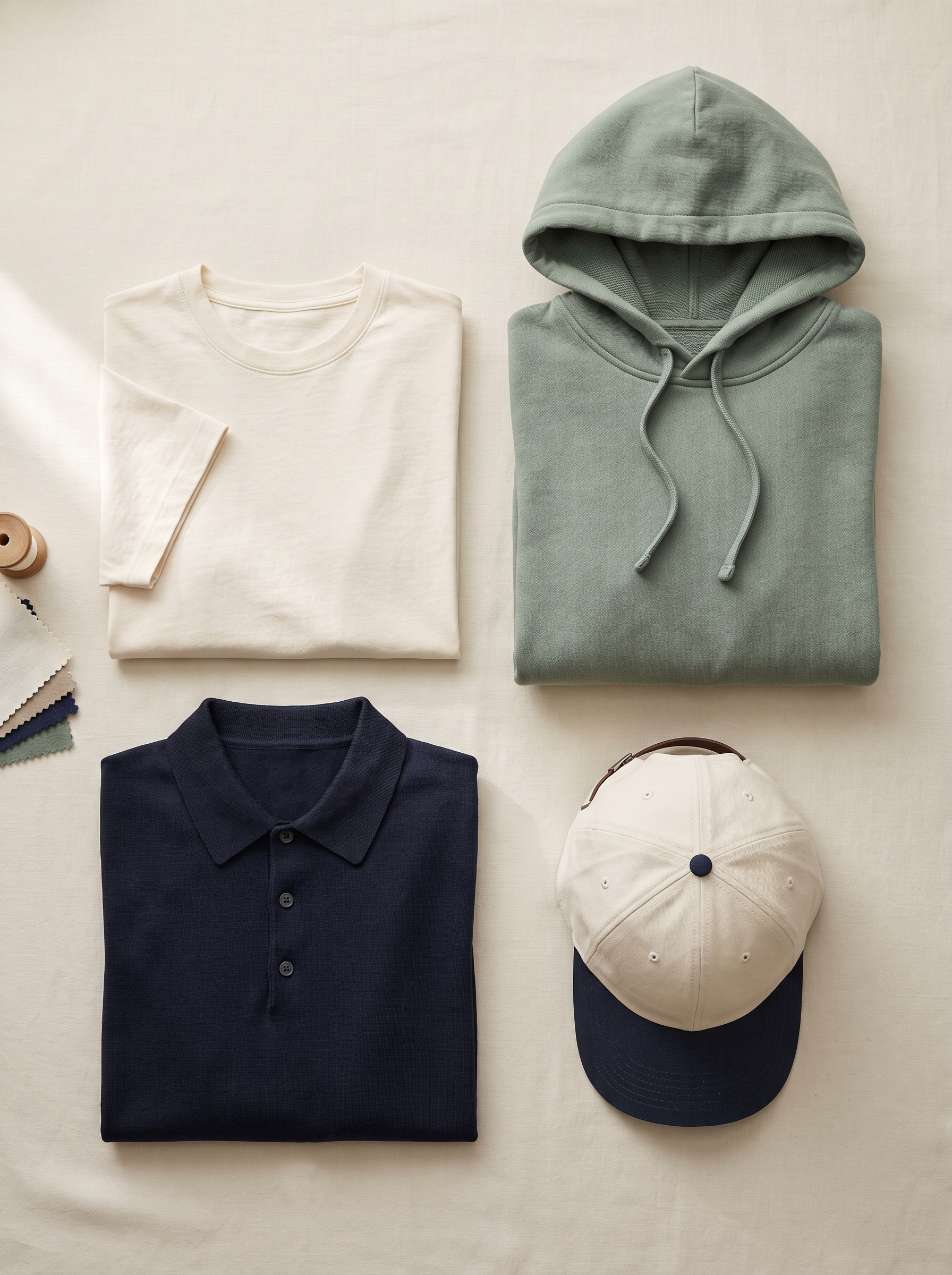 Gamme BtoB de t-shirts, sweats et casquettes personnalisés à Paris, coupes homme, femme et unisexe.